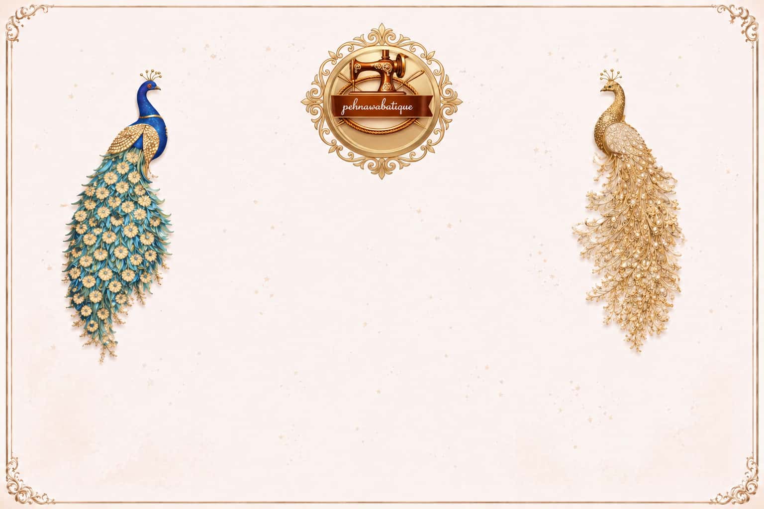 Pehrawa Boutique handcrafted Punjabi peacock embroidery on Giza Cotton — Kudta Chadra background